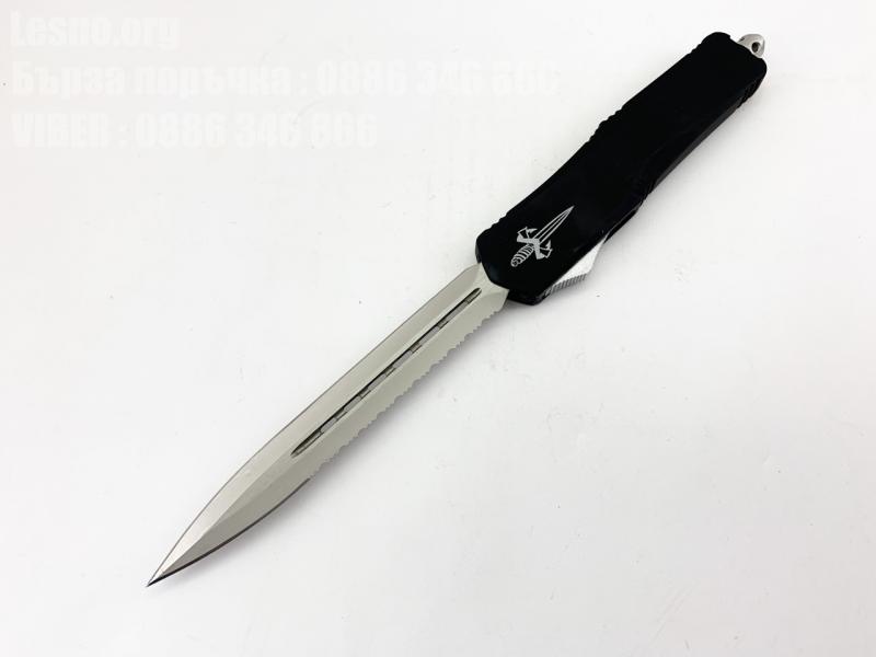 Сгъваем автоматичен нож Microtech Marfione Custom VT-11 Venomtech D/E Stonewash Serrated