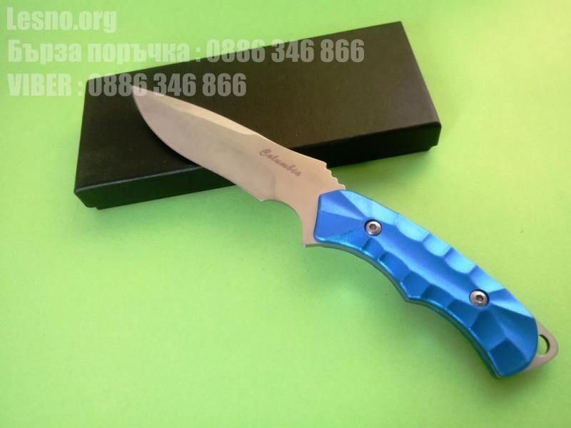 Бюджетен ловен нож от закалена неръждаема стомана с удобна дървена дръжка columbia№1
