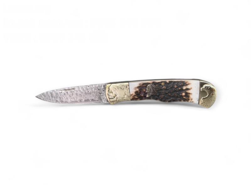 Сгъваем ловен нож от дамаска стомана - Класически дизайн