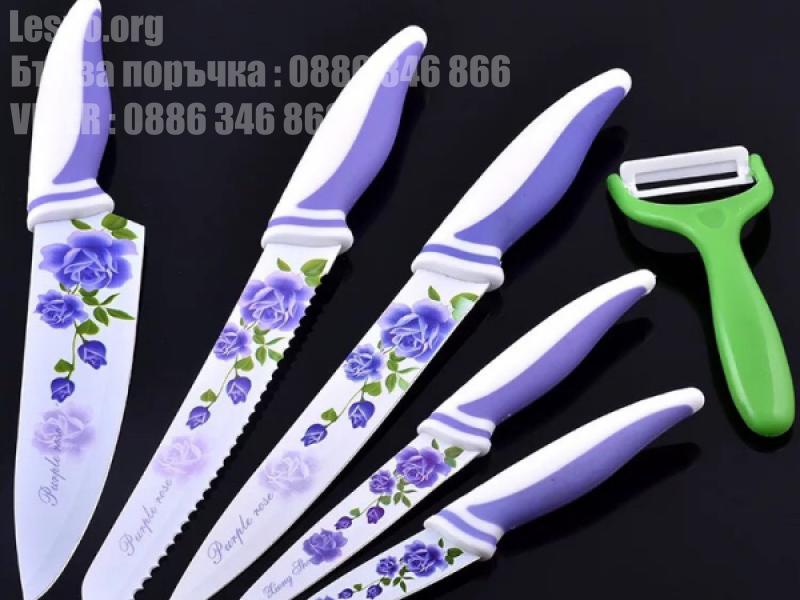 Керамични кухненски ножове - комплект от пет професионални ножа с белачка