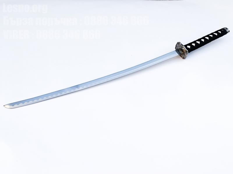 Самурайски меч катана за подарък или колекция незаточен тренировъчен,бял цвят
