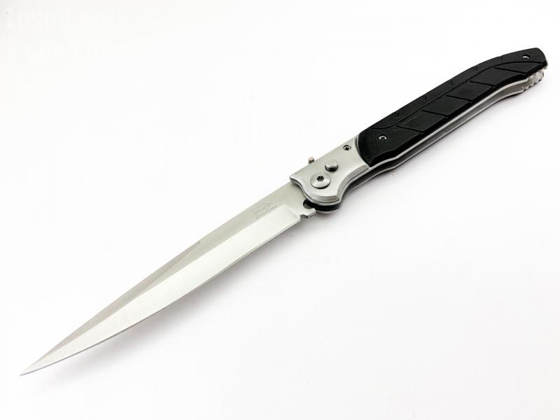 Голям автоматичен нож с алуминиева черни планки на дръжката