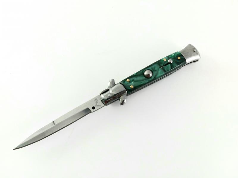 Сгъваем автоматичен  нож дизайн стилето дръжка зелен кориан