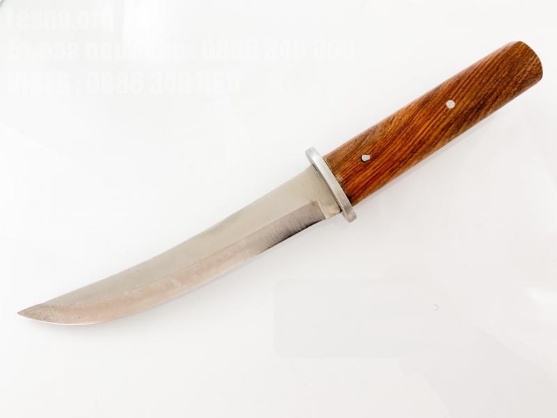 Ръчно направен ловен нож от закалена 5 мм дебела стомана D2 с метален гард