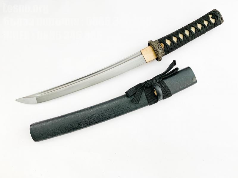 Ръчно направен къс самурайски меч  УАКИЗАШИ от карбонова стомана