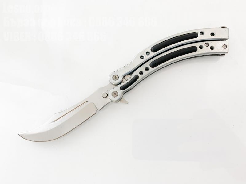 Нож сгъваем тип пеперуда остър метален класически модел -CS GO