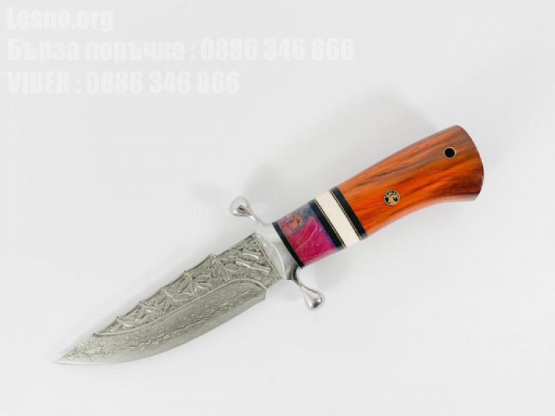 Ръчно направен ловен нож за Американския пазар от дамаска стомана