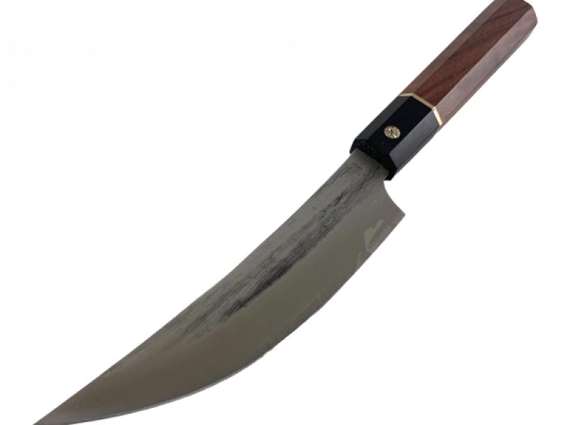 Кован кухненски нож за рязане на месо и зеленчуци с извито острие