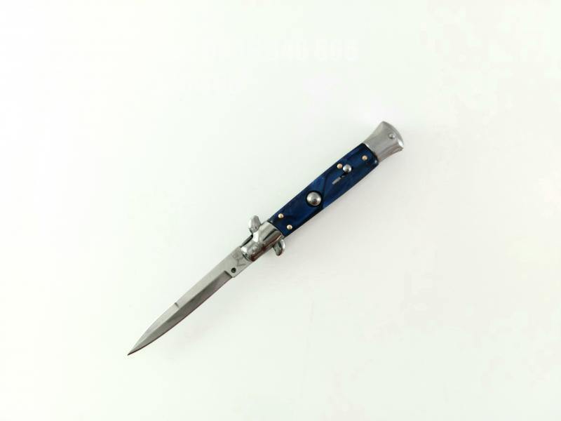 Сгъваем автоматичен нож дизайн стилето дръжка турско син кориан