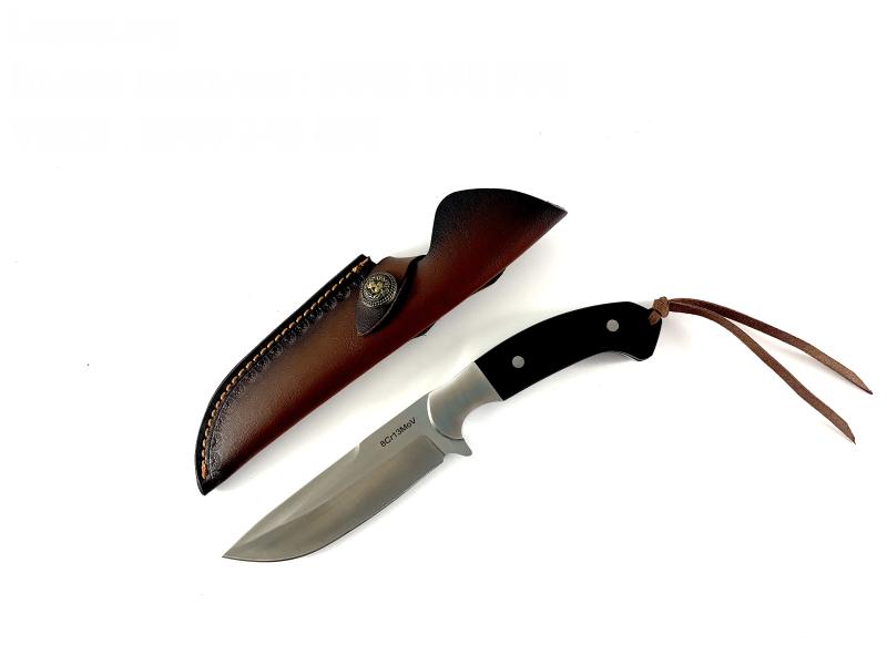 Ловен нож масивен фултанг  8Cr13mov  steel кожен  калъф -  Knives