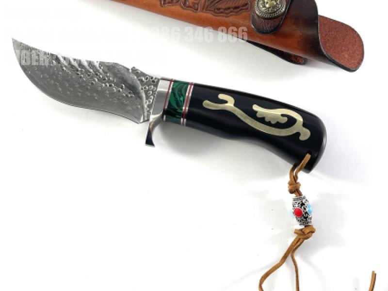 Ловен нож от японска дамаска стомана с дръжка от абаносово дърво Model ZN10