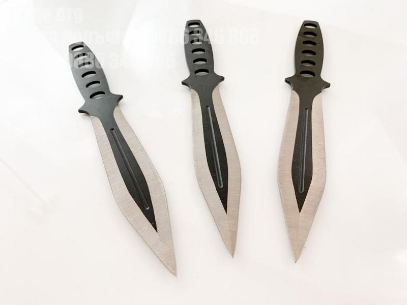 Ножове за хвърляне с калъф за поставяне на колан - комплект 3 броя