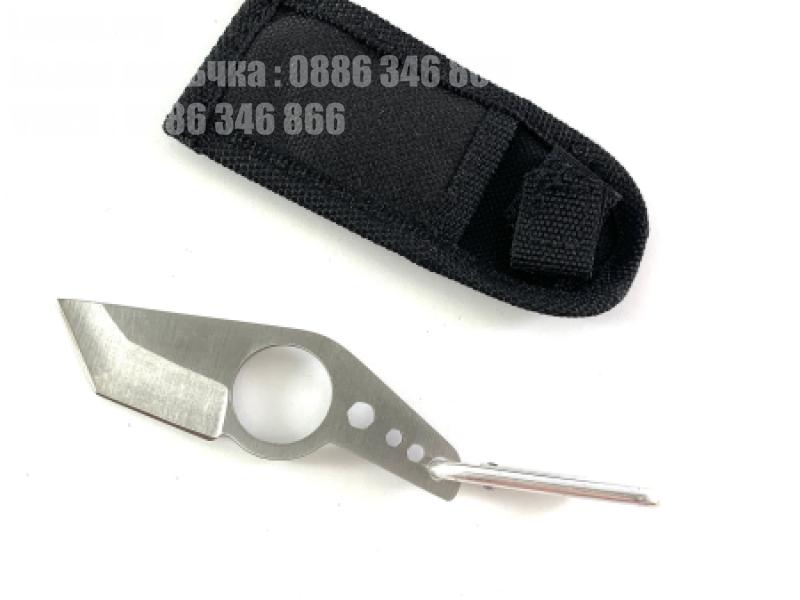 Малко джобно ножче тип ключодържател с калъф и карабинер