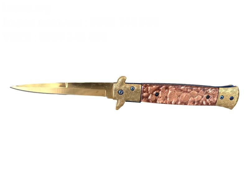 440C Blade G10 Дръжка - Тактически сгъваем автоматичен нож в златен цвят