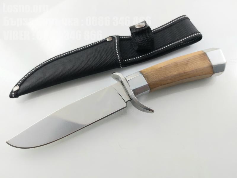 Класически ловен нож  със широк метален гард - Бода стал 65х13