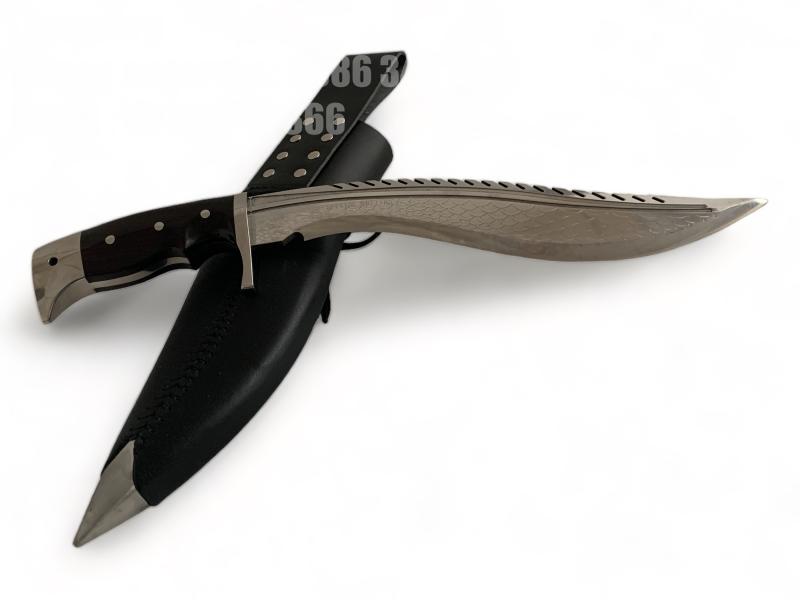 Професионален Ловен Кукри Нож с Огледално Полирано Острие от DC53 Стомана