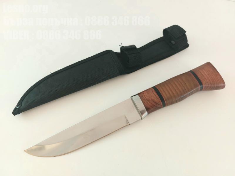 Ръчно направен ловен нож с дървена дръжка стомана 65х13