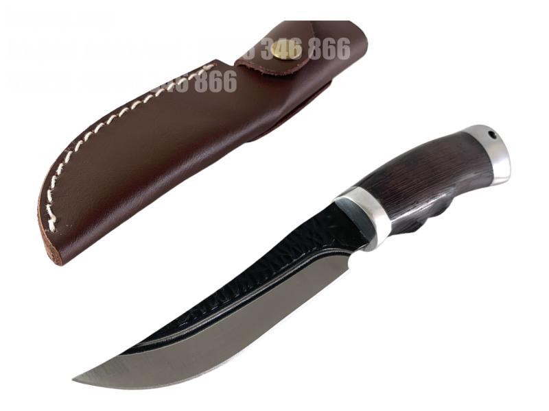 Ръчно направен ловен нож фултанг с 4x13 стомана и кожена кания