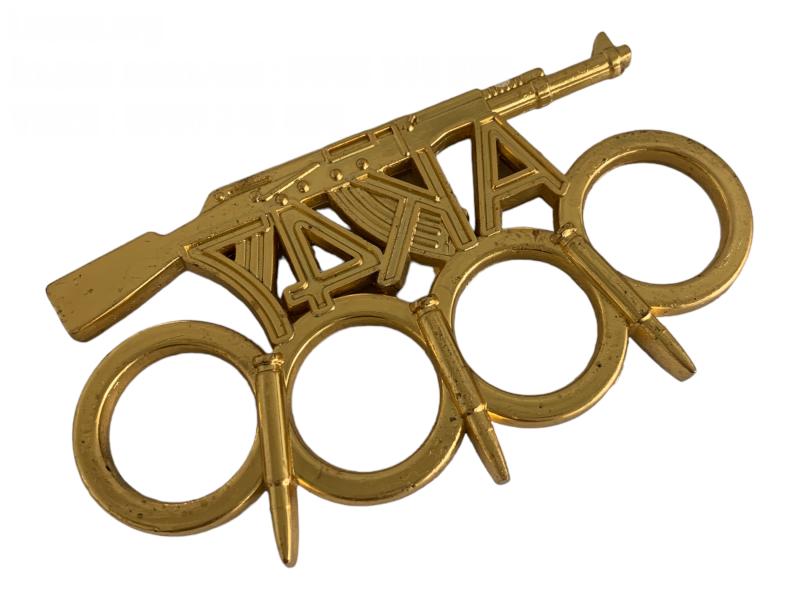 Масивен метален бокс златен цвят за самозащита или колекция АК-47