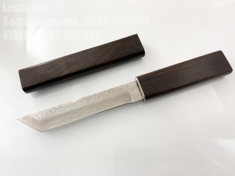 Къс меч танто стрие от японска дамаскова стомана