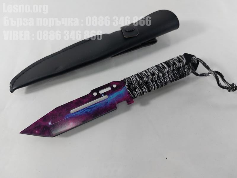  CS GO  Counter Strike Tactical knife тактически ловен  нож с паракорд и кожена кания модел 5
