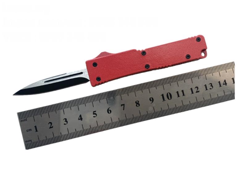 Сгъваем автоматичен метален нож Red OTF