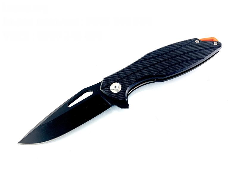 Сгъваем автоматичен джобен нож с черно тефлоново покритие G10 дръжка