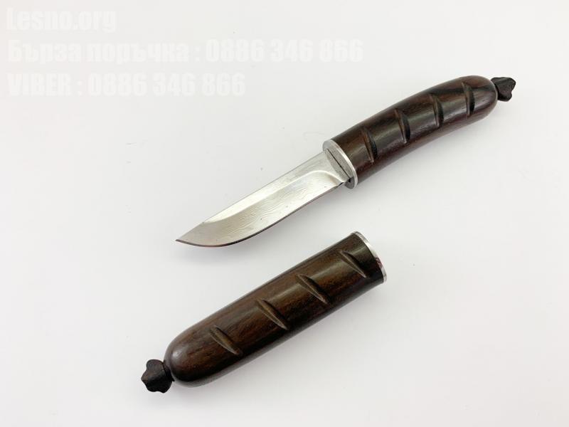 Ръчно направен ловен нож от дамаска стомана с VG 10 сърцевина форма Хот-Дог