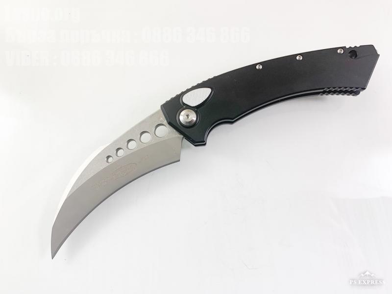 Сгъваем нож карамбит Microtech Hawk Auto Stonewash Standard 166-10