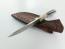 Ръчно направен ловен нож от японска дамаска стомана с VG 10 сърцевина  месингов гард фултанг