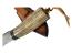 Нож с Фиксирано Острие от Дамаска Стомана с Дръжка от Еленов Рог - Премиум Инструмент за Лов с Кожен Калъф