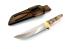 Ловен нож ръчно направен фултанг махагонова дръжка и месингов гард
