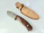 Ловен нож фултанг с дървени чирени с  кания от естествена кожа