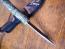 Ловен нож с каучукова дръжка,камуфлажен калъф и шарки дамаска стомана