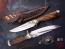 Ръчно направен ловен нож от дамаска стомана с VG 10 сърцевина и махагонова дръжка