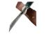 Качествен ловен нож с острие от дамаска стомана и елегантен кожен калъф