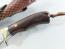 Ловен нож ръчно направен от дамаска японска стомана и кожена кания