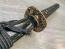 Японски самурайски меч от закалена дамаскова стомана с инкрустиран тигър в калъфа