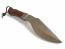 Ловен нож тип &#039;Кукри&#039; с дървена дръжка и кожена кания, ръчна изработка