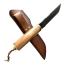 Ръчно направен ловен нож от дамаска японска тъмна стомана и камилска кост