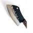 Ловен нож със сатърообразна форма и дръжка от махагон