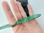 Двуостра кама шурикен кунай за хвърляне зелен цвят с отвор за пръста model Breaker