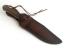Майсторски изработен ловен нож с фултанг конструкция и кожен калъф от махагон