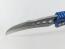 Сгъваем автоматичен нож- Run Hawk - извито  острие тип карамбит, сини алуминиеви дръжки