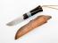 Ловен нож ръчно направен от дамаска японска стомана и сандалово дърво