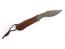 Ловен нож тип &#039;Кукри&#039; с дървена дръжка и кожена кания, ръчна изработка