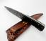 Ръчно изкован ловен нож с кожен калъф,здрав и масивен от 5,5 мм стомана