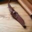 Ловен нож с ориенталско рязане и дамаска стомана в кожен калъф