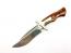 Ловен нож ръчно направен от дамаска японска стомана - кожен калъф инкрустиран с кръст 