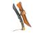 Ловен нож от японска дамаска стомана с кожена кания 